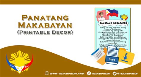 panatang makabayan drawing easy|Panatang Makabayan Printable Decor .